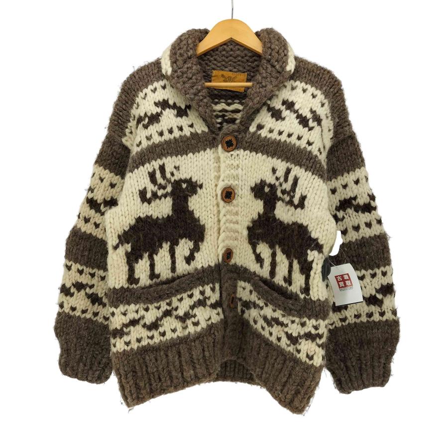USED古着(ユーズドフルギ) カナダ製 メイプルボタン カウチンニット  