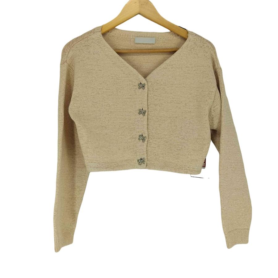 CELFORD(セルフォード) 24SS クロップドリボンビジューカーデ  