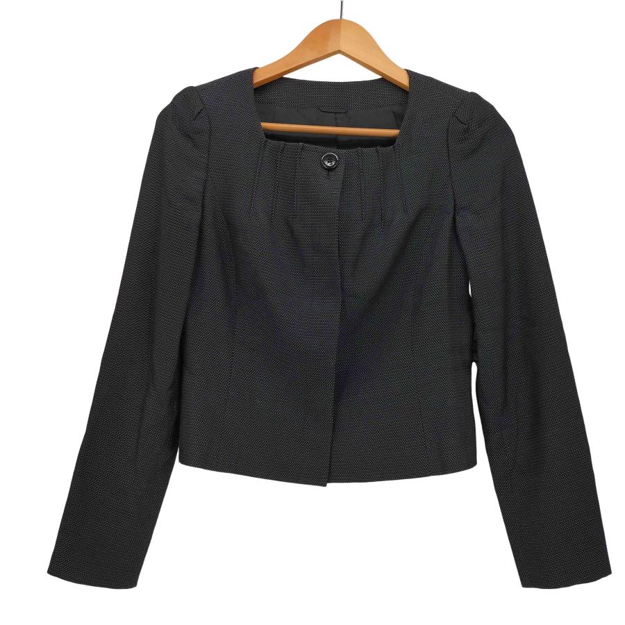 ANAYI ANAYI(アナイ) タック 短丈 ノーカラー ジャケット