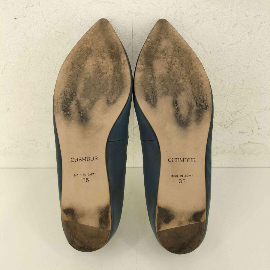 【未使用】CHEMBUR チェンバー レザー フラット パンプス 黒 24.5 新品未使用！CHEMBUR チェンバー カラー黒ブラック