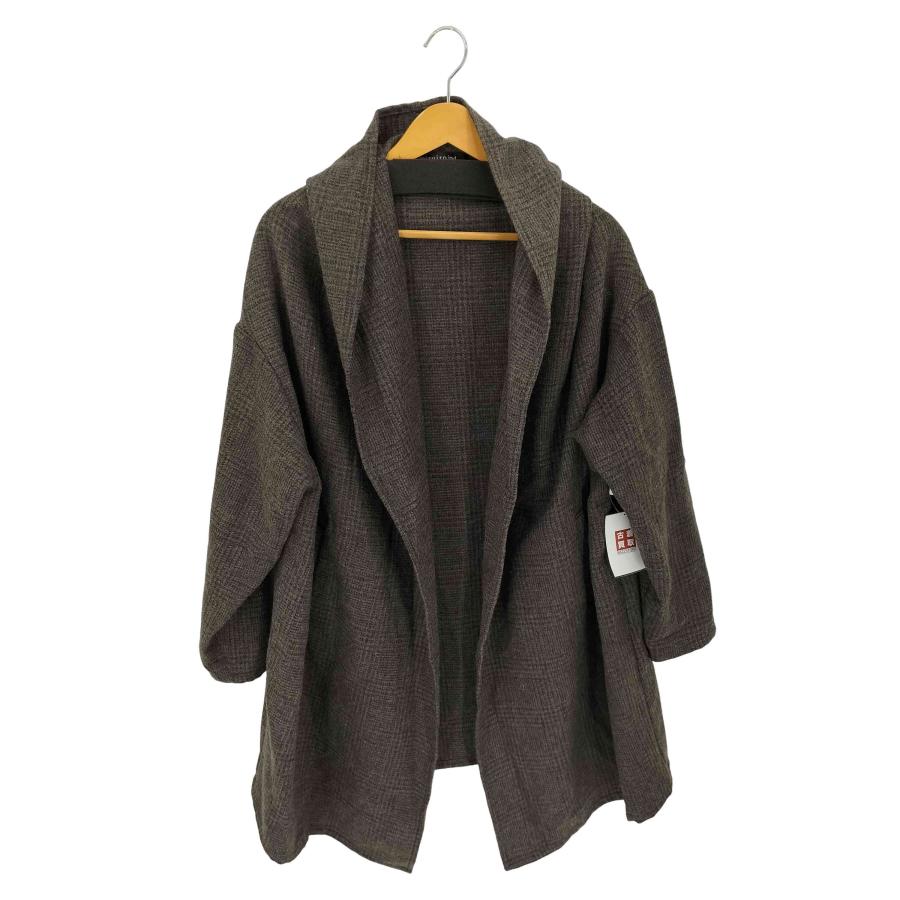 mizuiro ind　チェック柄ロングコート　サイズフリー　ウール混紡 mizuiroind mizuiro ind(ミズイロインド) ウールポリ グレン