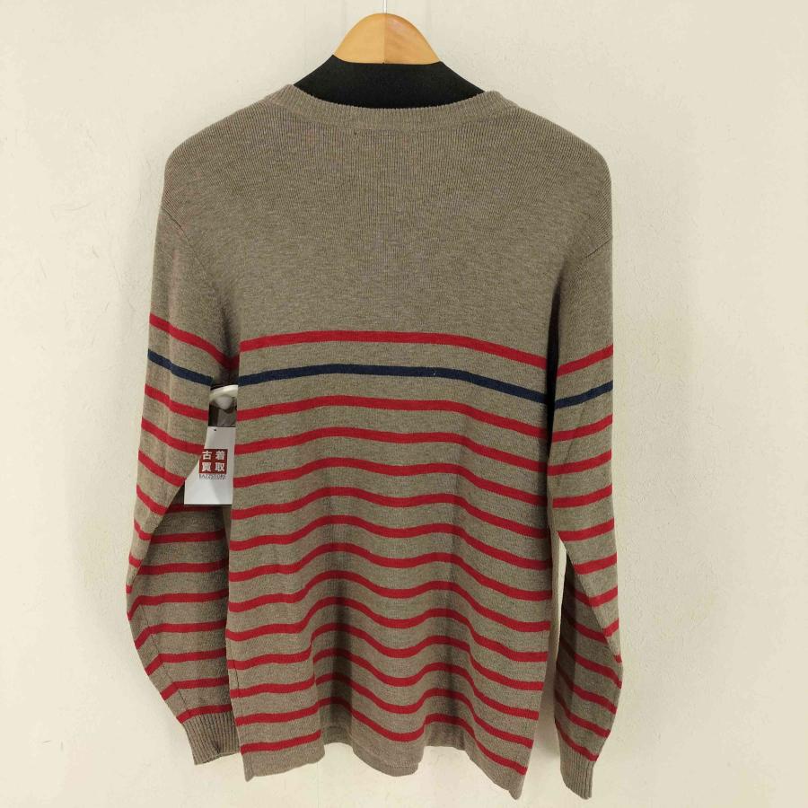 Eddie Bauer（エディーバウアー） 猫目ボタン ヘンリーネック ボーダー