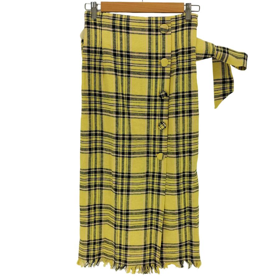 Mila Owen Owen(ミラオーウェン) くるみ釦チェックタイトスカート  