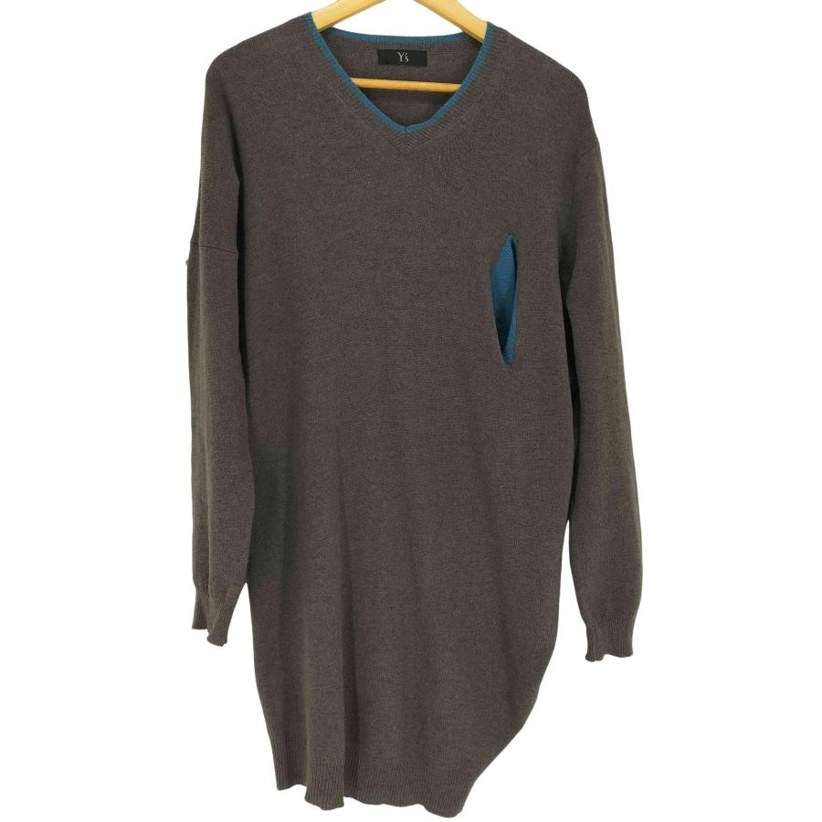 Ys(ワイズ) ポケットデザインVネックニットワンピース レディース 表記  