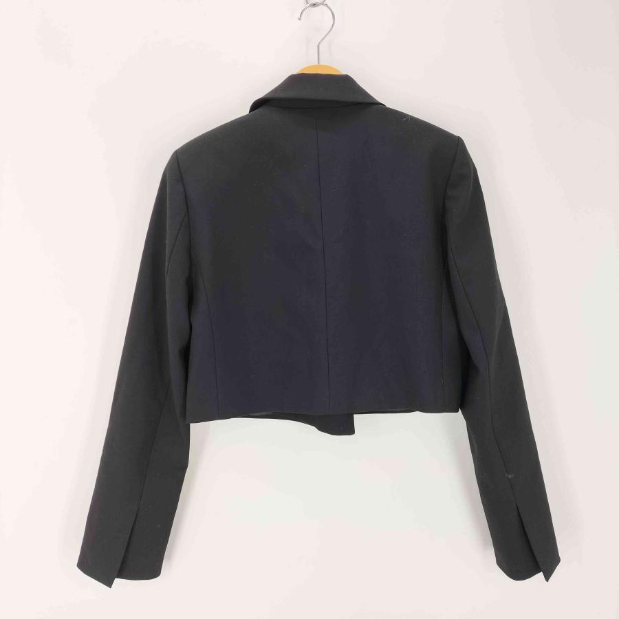 ZARA ウールブレンド クロップドジャケット　ブラック　ダブル ブレスト　S ZARA ウールブレンド クロップドジャケット ブラック ダブル