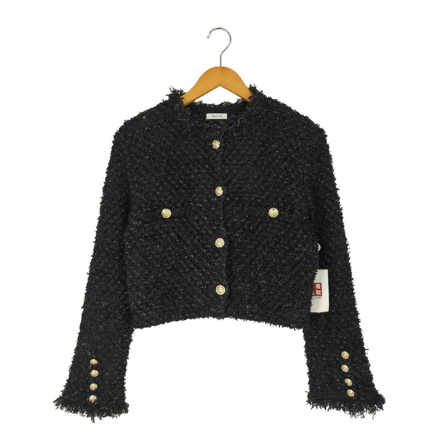 FRAY I.D（フレイ・アイディー） 23AW ツイードニットカーディガン レディース ONE SIZE 中古 古着 0437 : ブランド ...