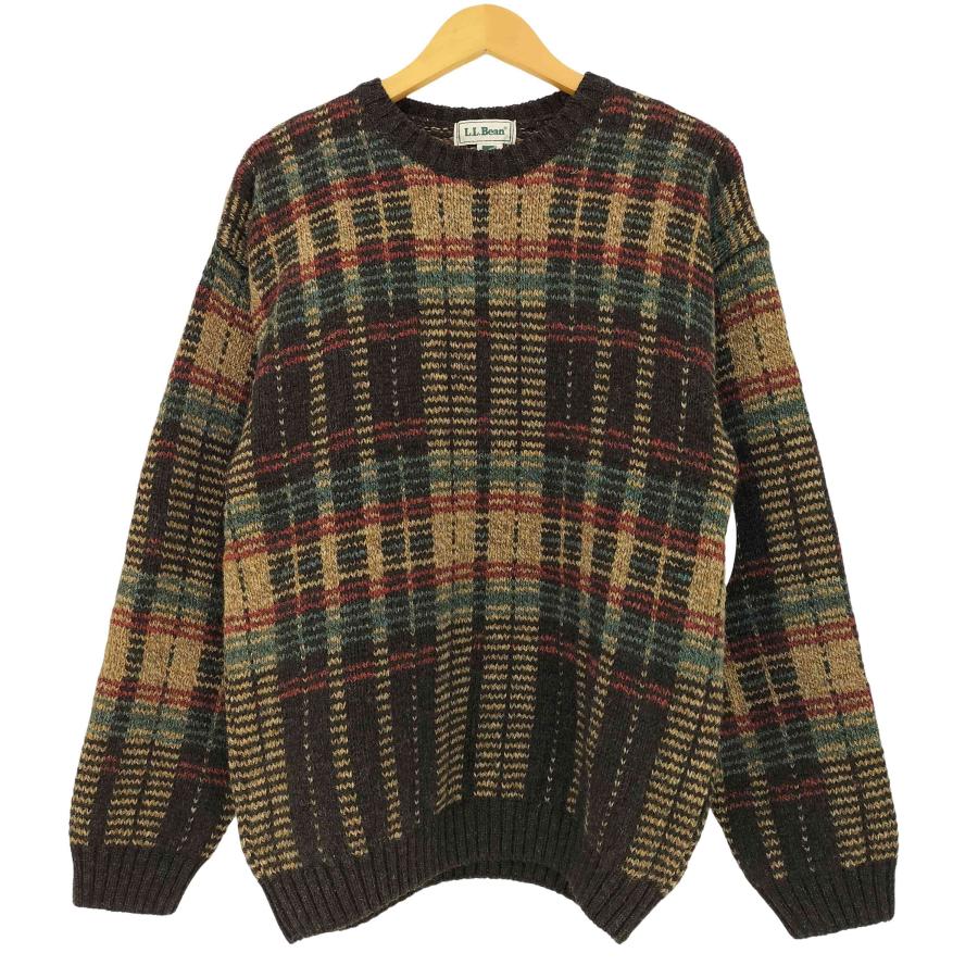 エルエルビーン L.L.Bean スコットランド製 ニット タータンチェック柄