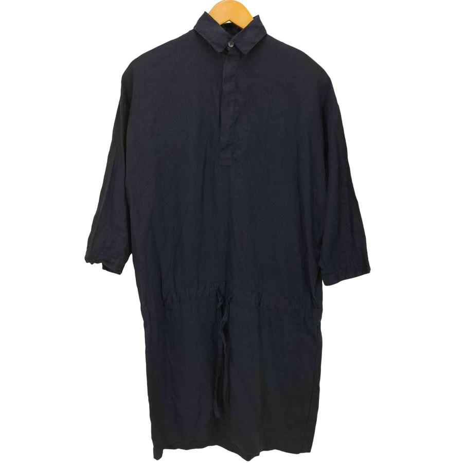 fog linen work リトアニアリネン ピンタック 長袖 シャツワンピース