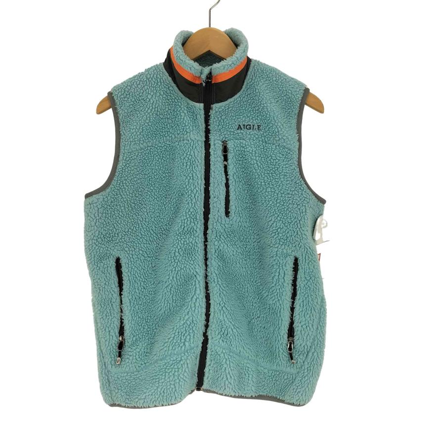 AIGLE（エーグル） ロゴ 刺繍 ジップアップ ボア フリース ベスト