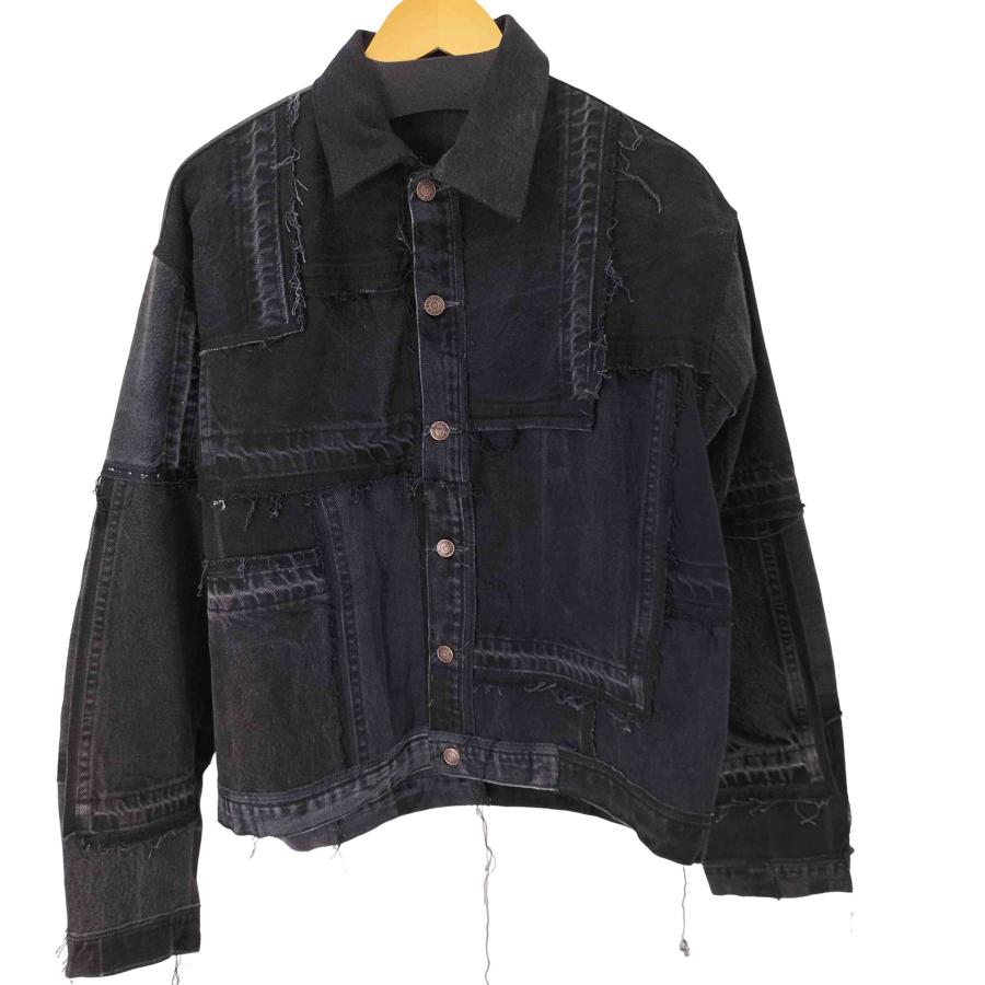 Levis(リーバイス) パッチワークリメイクブラックデニムジャケット 