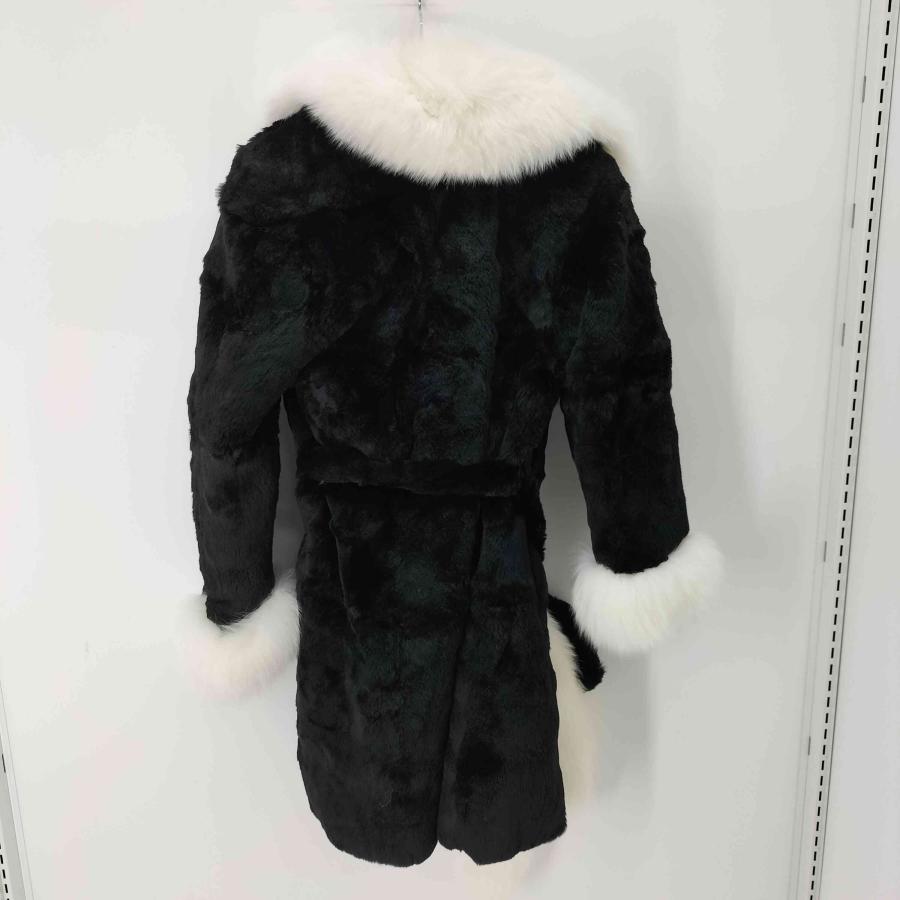 USED古着(ユーズドフルギ) 裏地総柄 バイカラーファーコート 毛皮 