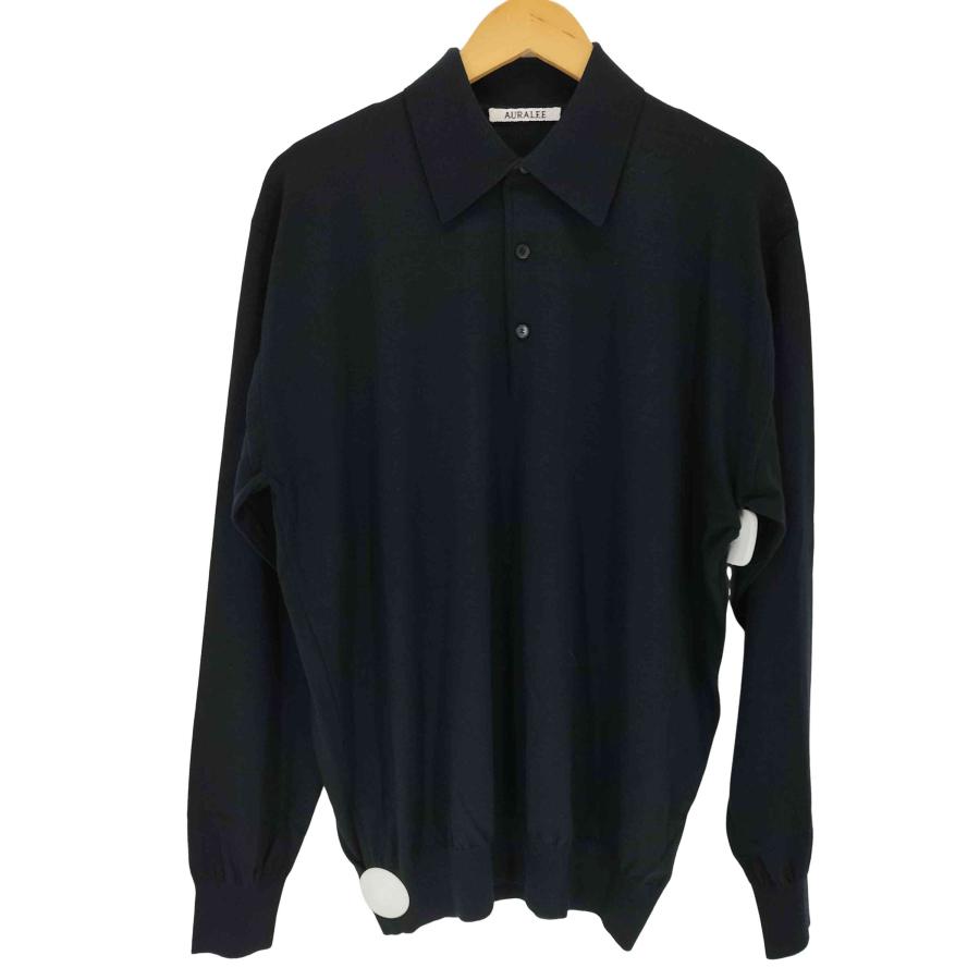 AURALEE SMOOTH SOFT SWEAT POLO SHIRT