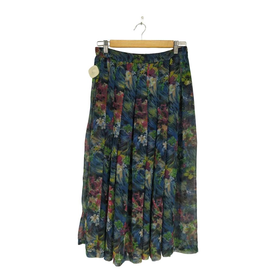 USED古着(ユーズドフルギ) BLACKY DRESS ボタニカル柄シアープリーツ  