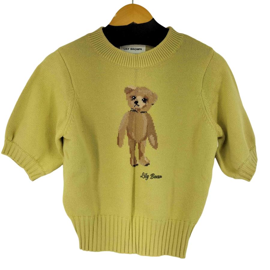 LILY BROWN Lily Brown(リリーブラウン) Bearハーフスリーブニット  