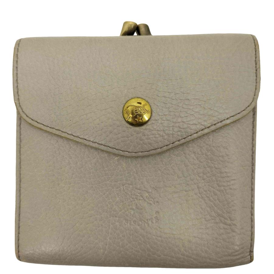 ⭐️未使用級⭐️　IL BISONTE　がま口　三つ折り財布　ブラック　レザー IL BISONTE BISONTE(イルビゾンテ) レザー がま口 三つ折り財布 メンズ