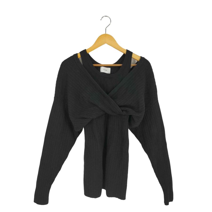 CLANE CLANE(クラネ) CACHE COEUR LAYER KNIT TOPS レイヤーニット 