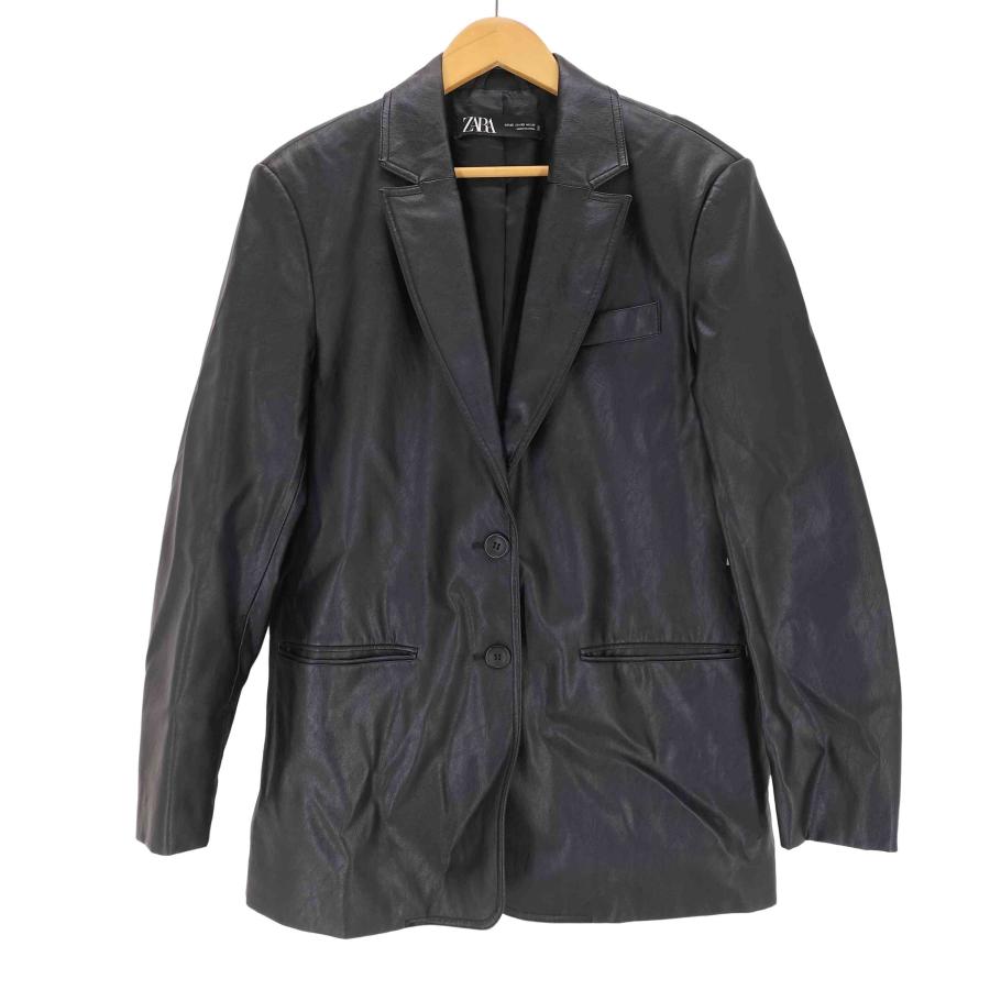 ZARA（ザラ） フェイクレザーテーラードジャケット レディース import