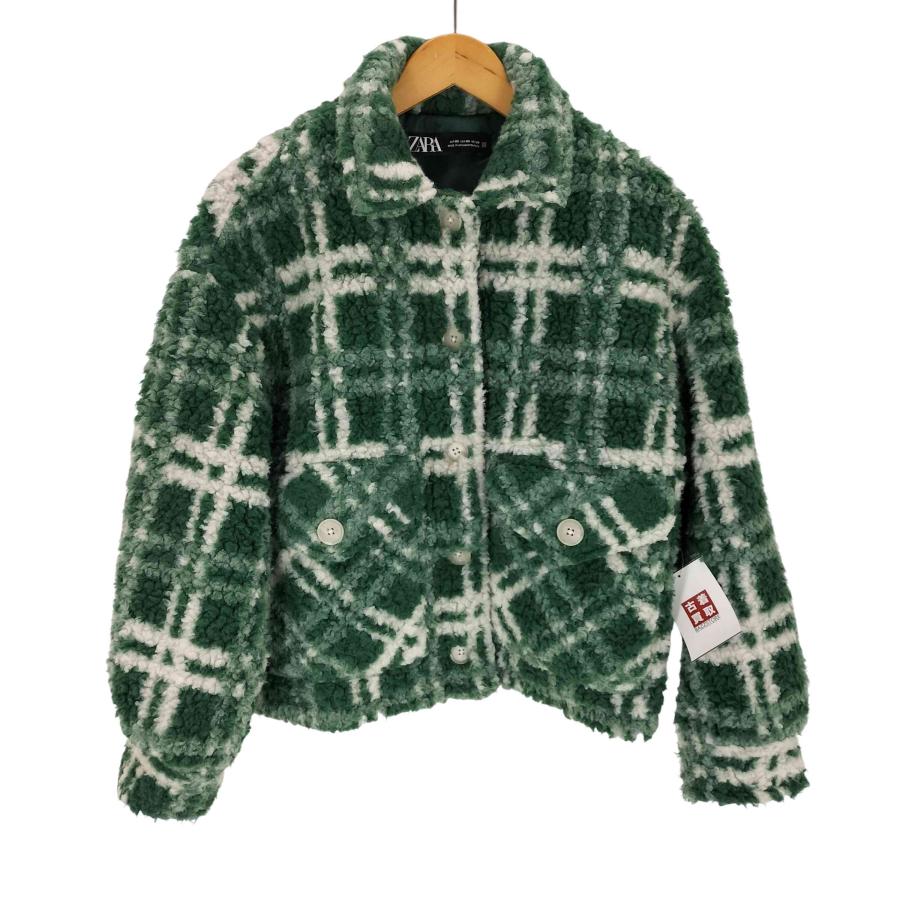 ZARA（ザラ） グリーンチェックボアジャケット レディース JPN：XS