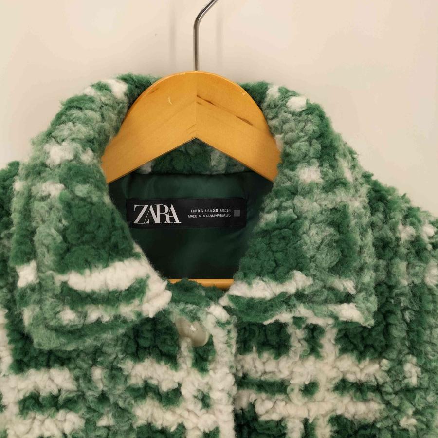 ZARA ZARA(ザラ) グリーンチェックボアジャケット レディース