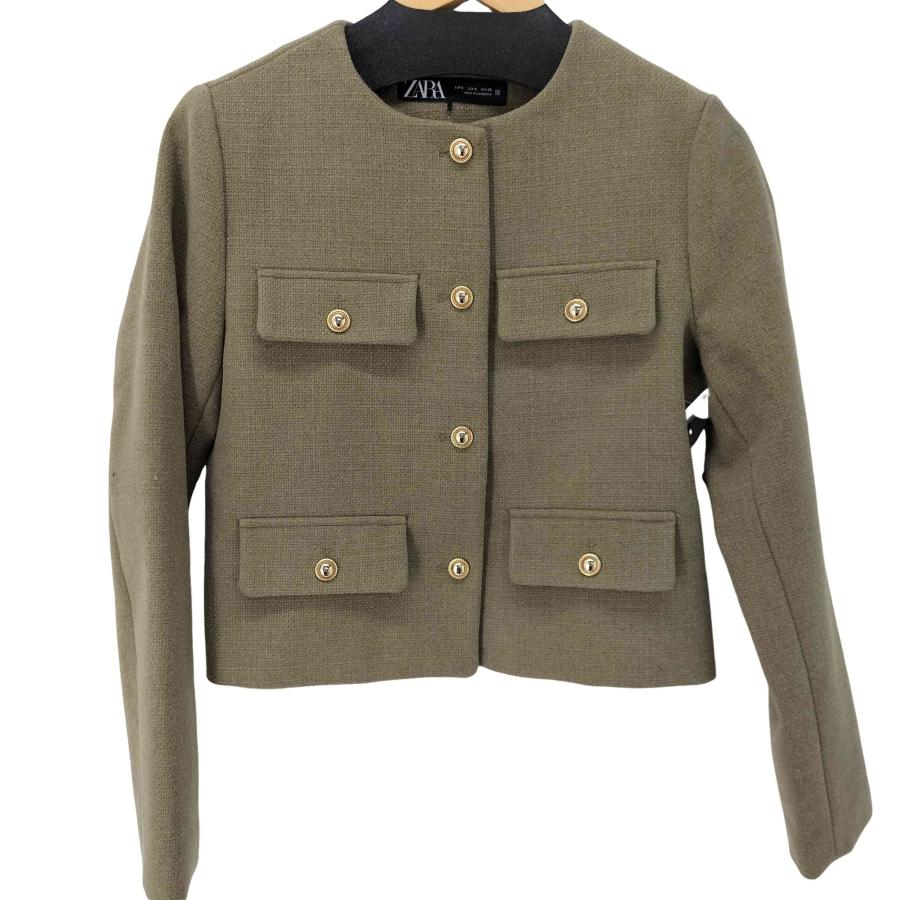 ZARA ZARA(ザラ) フラップクロップドジャケット ゴールドボタン ZARA ZARA(ザラ) フラップクロップドジャケット ゴールドボタン