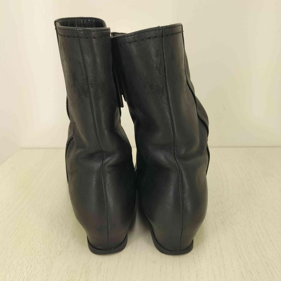 LANVINブラックレザー ロングブーツ フラットヒール中古品SizeL美品 LANVINブラックレザー ロングブーツ フラットヒール中古品SizeL