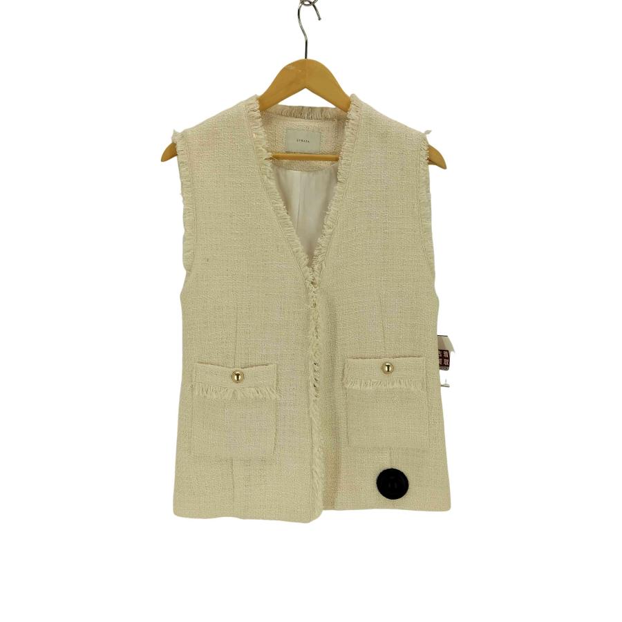 STRATA(エストラータ) ゴールドボタンノーカラーツイードジレ