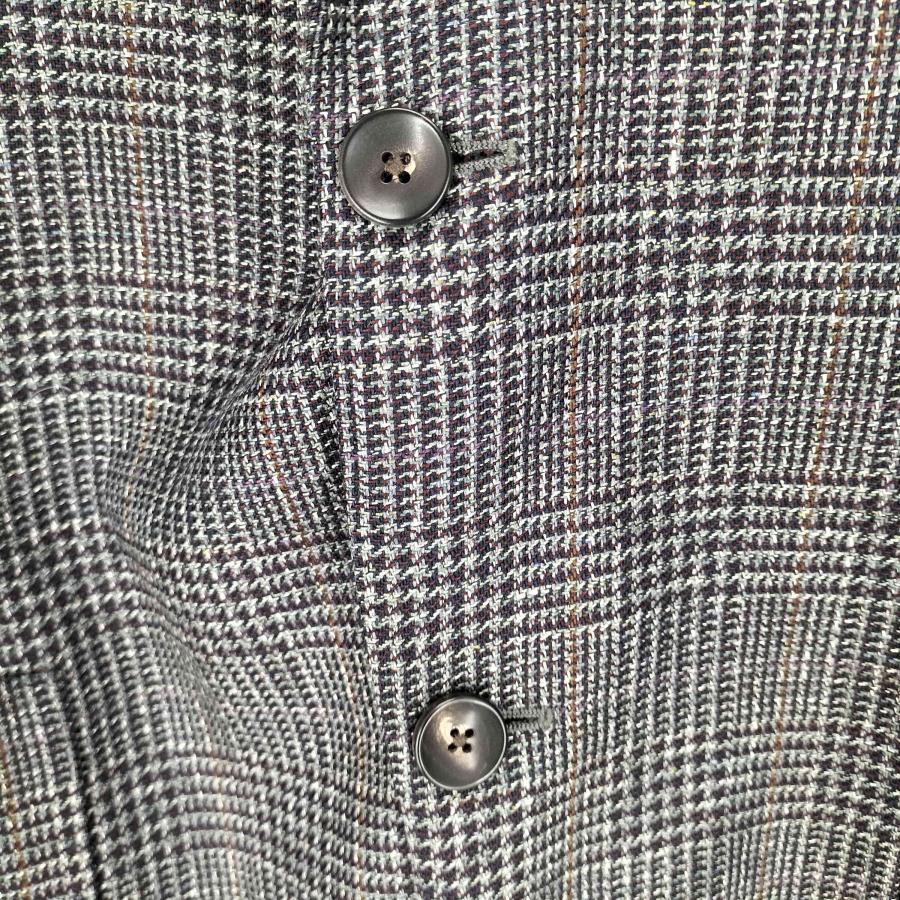 LARDINI / 段返り3B/シルク/テーラードジャケット/52/ウール/GRN/チェック/jm0526aq// LARDINI LARDINI(ラルディー二) 段返り3B グレンチェックシルク