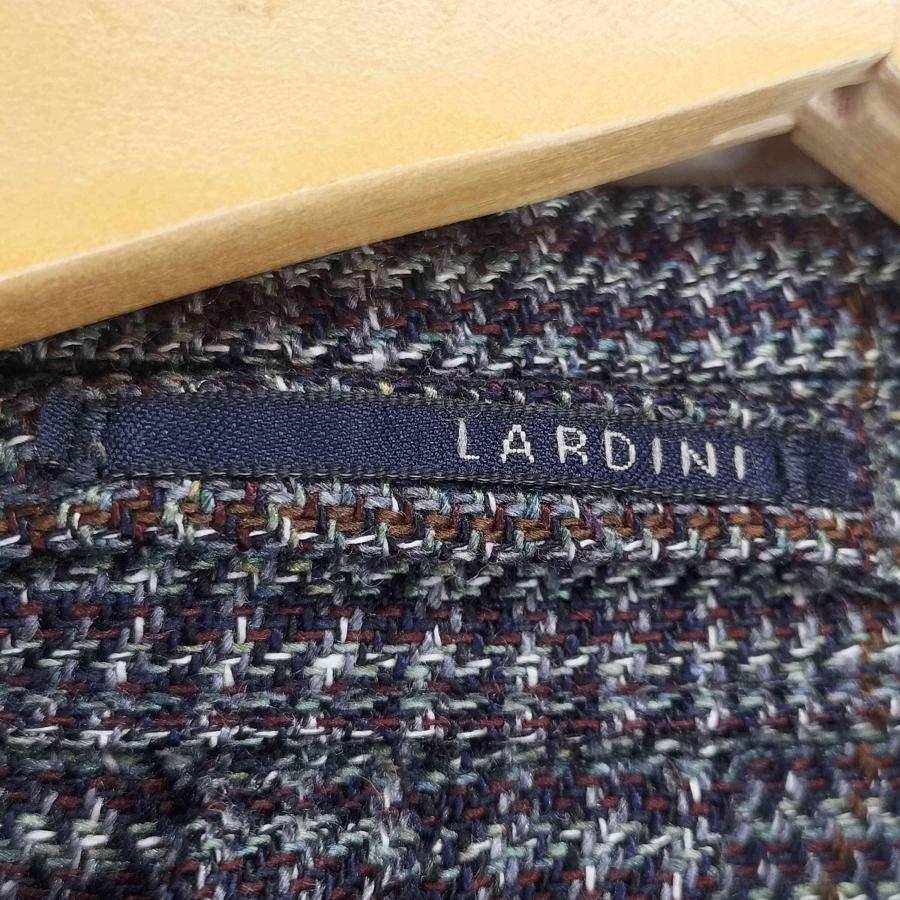 LARDINI / 段返り3B/シルク/テーラードジャケット/52/ウール/GRN/チェック/jm0526aq// LARDINI LARDINI(ラルディー二) 段返り3B グレンチェックシルク