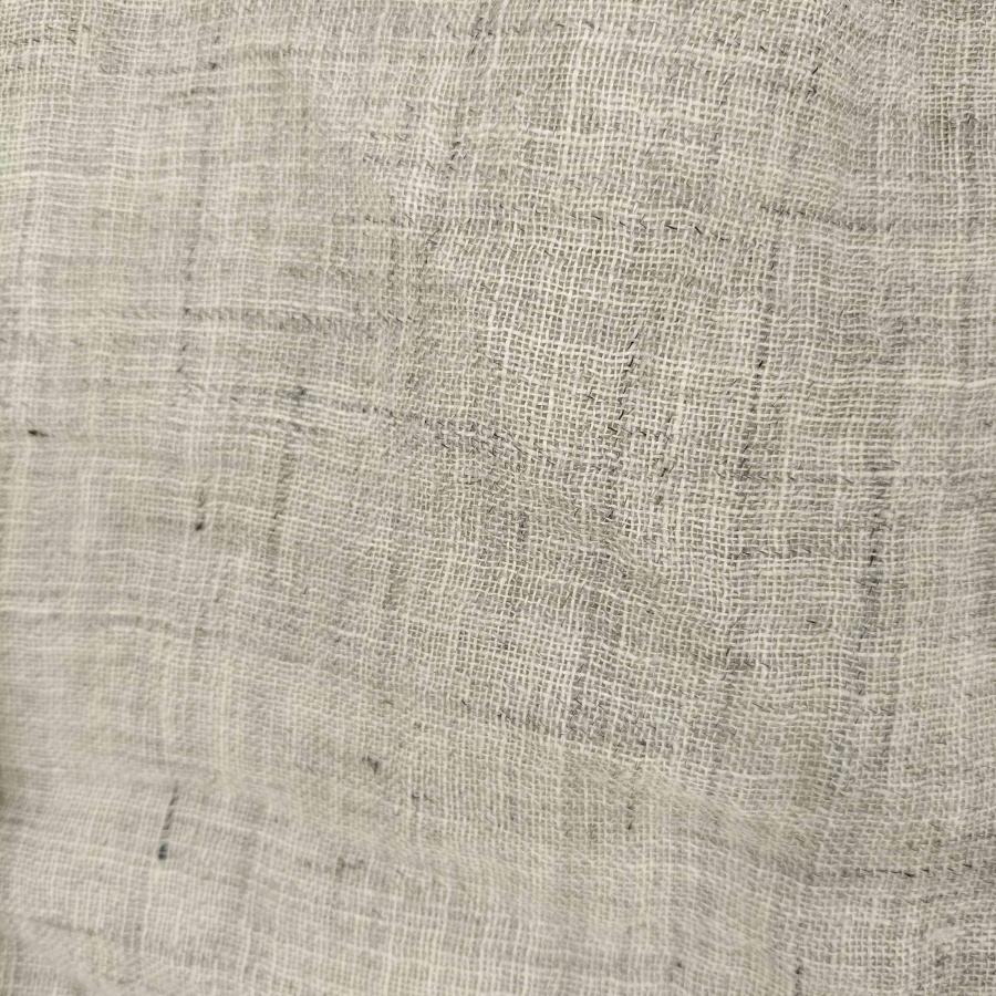 【25日までの短期出品】中川政七商店　麻のかや織　モックネックブラウス 美品】中川政七商店 麻のかや織 モックネックブラウス ギャザー