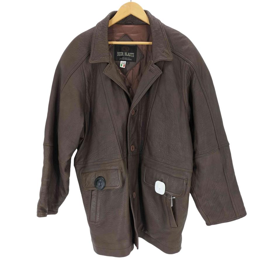 USED古着(ユーズドフルギ) BEERBLASTS 裏地キルティング レザーハーフ  