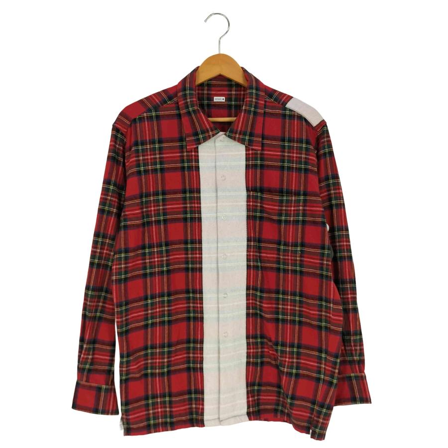 シークエル サイズ:L ラインデザインチェック長袖シャツ 中古 BS99 SEQUEL(シークエル) LINE CHECK SHIRT ライン チェックシャツ メンズ