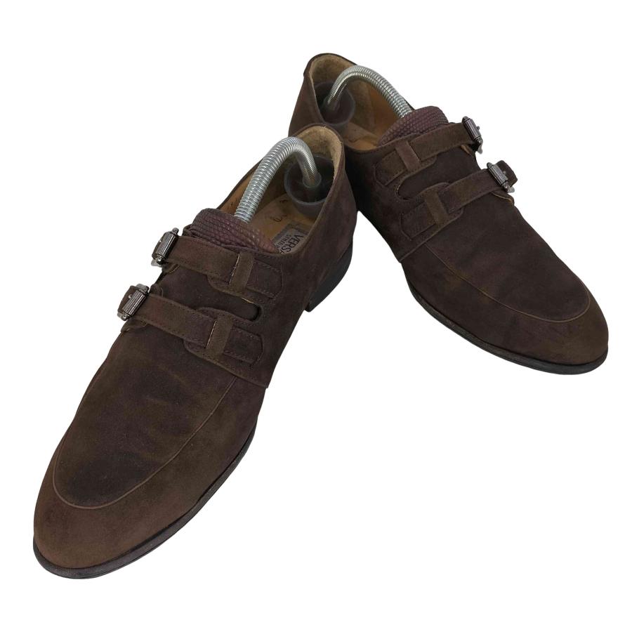 VERSACE(ヴェルサーチ) イタリア製 ダブルモンク スウェード Uチップ ドレスシューズ メンズ  43【中古】【ブランド古着バズストア】 VERSACE（ヴェルサーチェ） VERSACE(ヴェルサーチ) イタリア製 ダブル