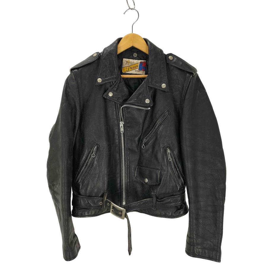 Schott◇ダブルライダースジャケット/36/--/BLK/牛タグ後期/使用感有