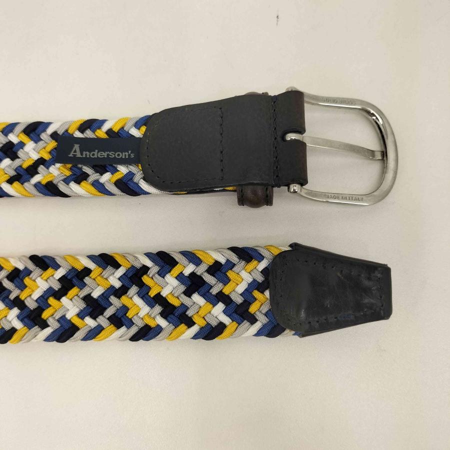 ★アンダーソン メッシュストレッチベルト ブラウン×ダークネイビー イタリア製 ☆アンダーソン メッシュストレッチベルト ブラウン×ダーク