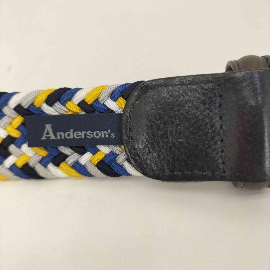 ★アンダーソン メッシュストレッチベルト ブラウン×ダークネイビー イタリア製 ☆アンダーソン メッシュストレッチベルト ブラウン×ダーク
