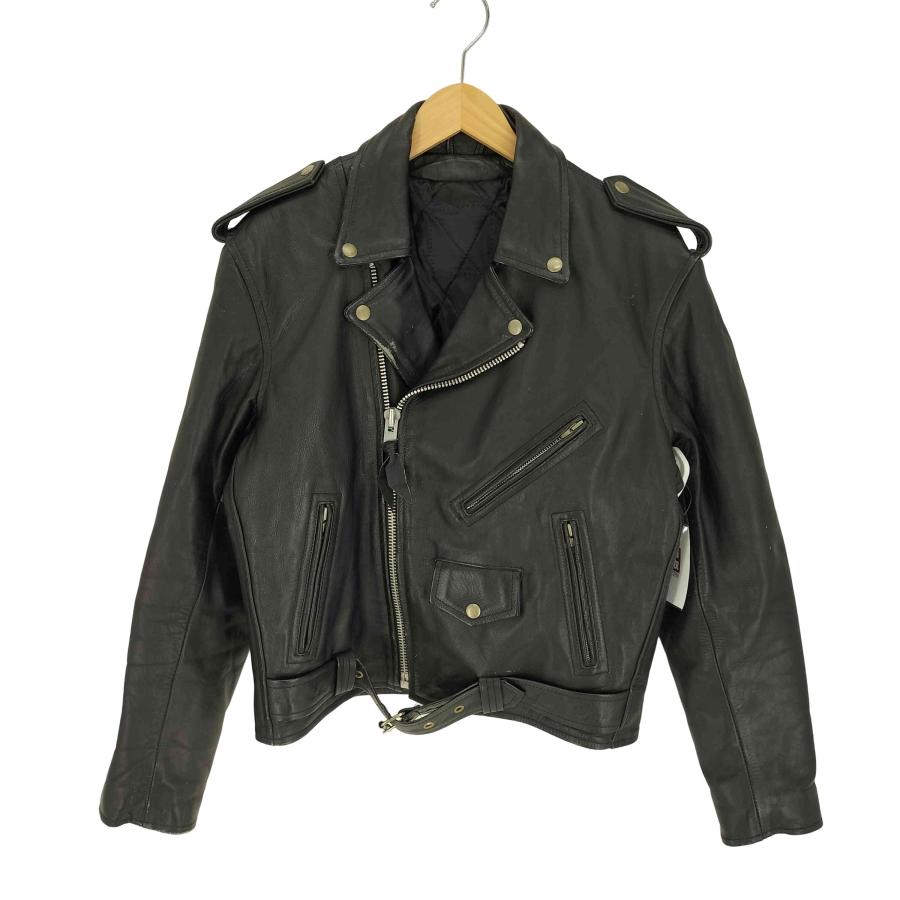 USED古着(ユーズドフルギ) YKK ジップ 中綿 本革 レザー ダブル  