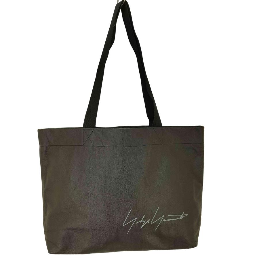 【美品✨】ヨウジヤマモト ミニ トートバッグ レザー ブランドロゴ ブラック 黒 Yohji Yamamoto（ヨウジヤマモト） SIGNATURE LEATHER MINI TOTE B
