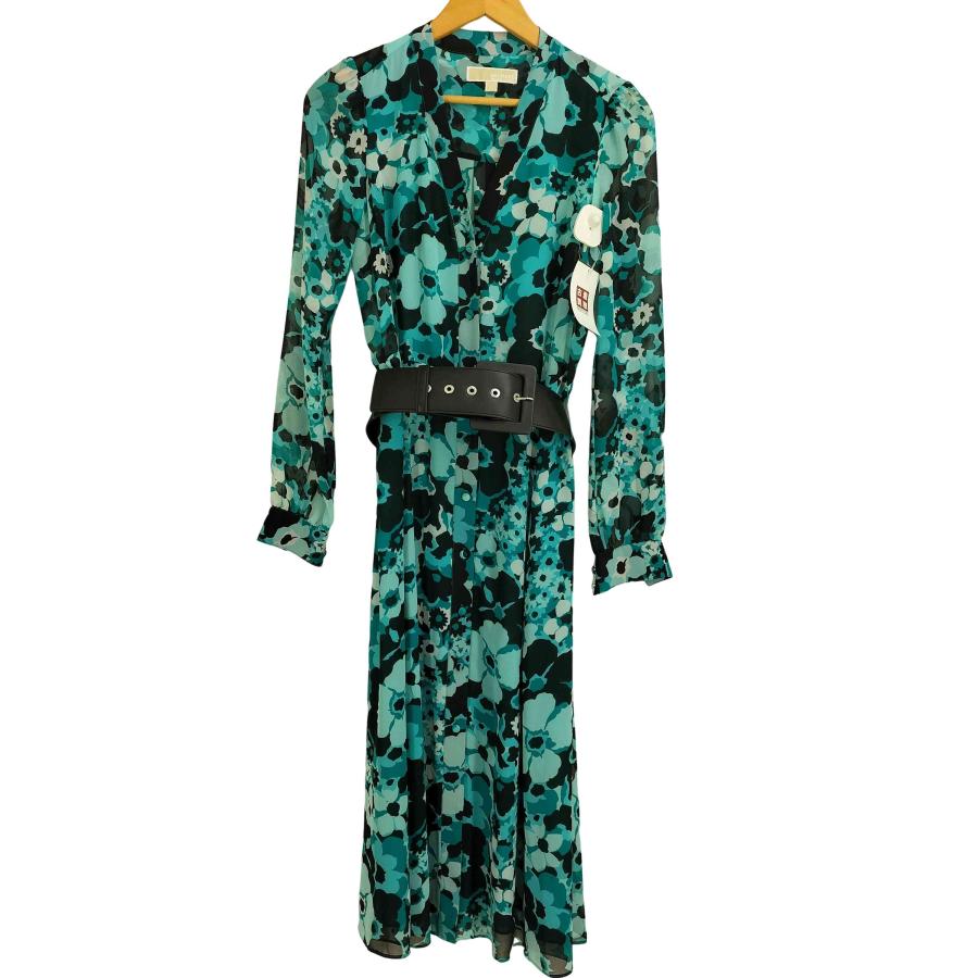 michael kors floral chiffon dress Navy Floral Chiffon Cocktail Dress