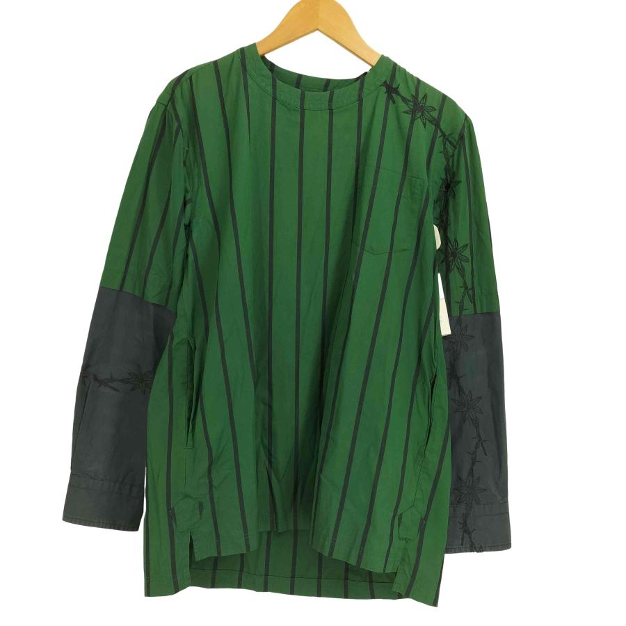 希少定価74520円。sacai dr.woo 19ss ストライプブルゾン sacai（サカイ） ×Dr.Woo 19ss フラワー刺繍レイヤードプルオーバー