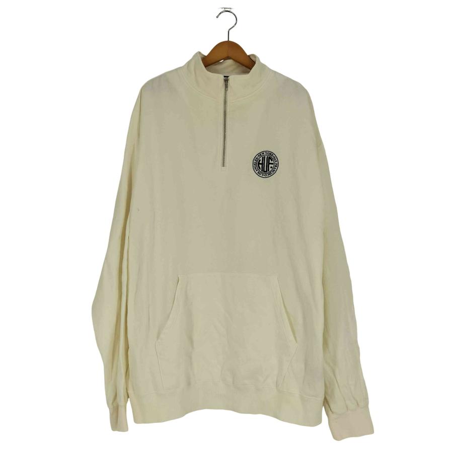 HUF 刺繍スウェット　xxl HUF（ハフ） ロゴ刺繍 ハーフジップ プルオーバースウェット メンズ