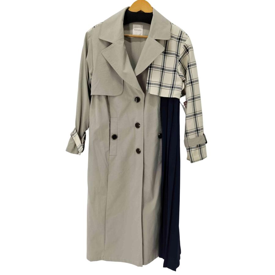 【ドラマ衣装】REDYAZEL　チェックブロッキングプリーツトレンチコート REDYAZEL（レディアゼル） チェックブロッキングプリーツトレンチ