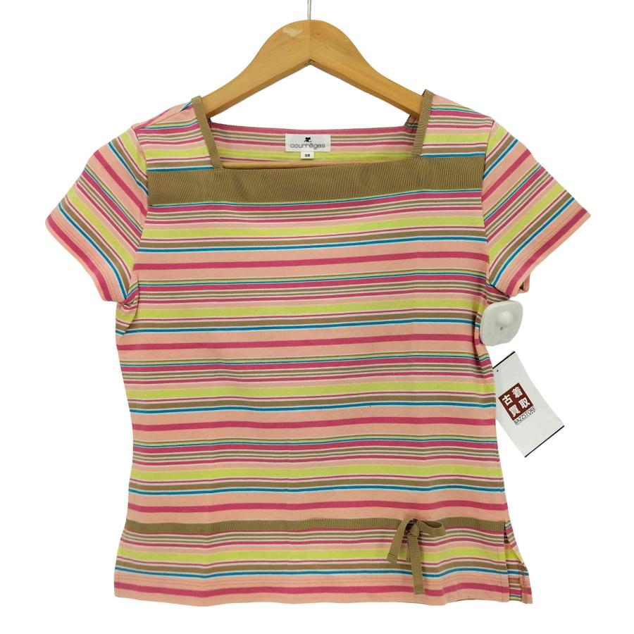 courreges courreges(クレージュ) スクエアネック ボーダー T