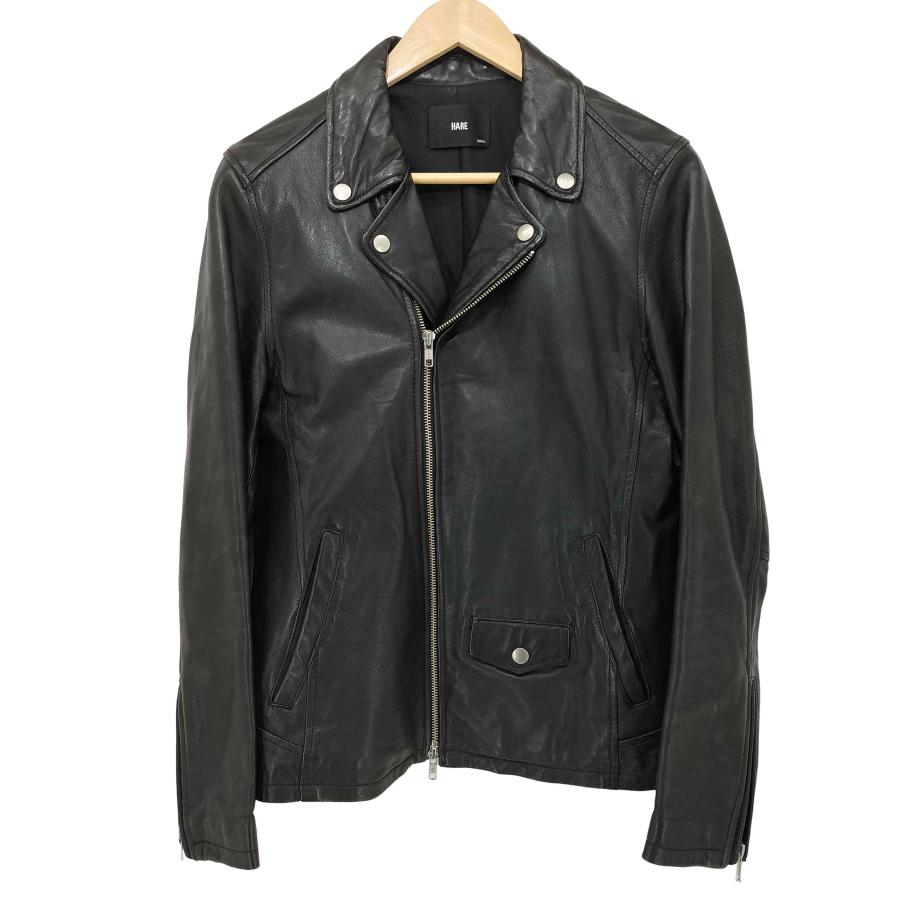 【新品未使用】 HARE ハレ ラムレザー ライダースジャケット HARE（ハレ） ラムレザーダブルライダースジャケット メンズ S 中古
