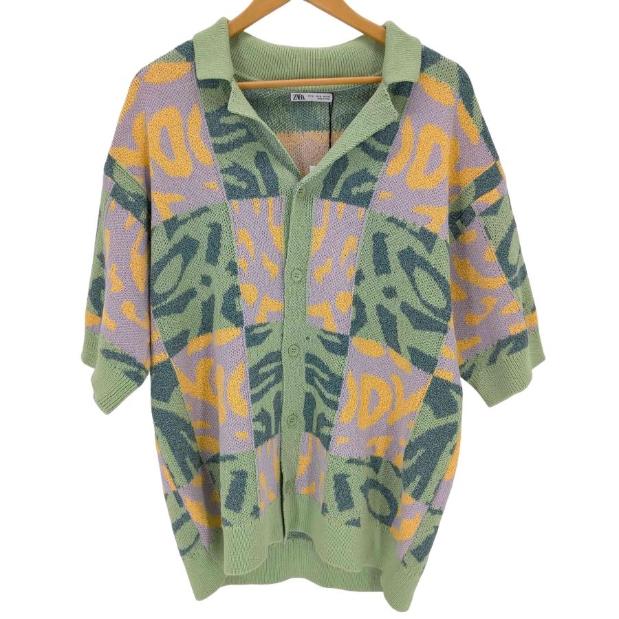 ZARA ZARA(ザラ) パッチワークジャガードニットシャツ メンズ