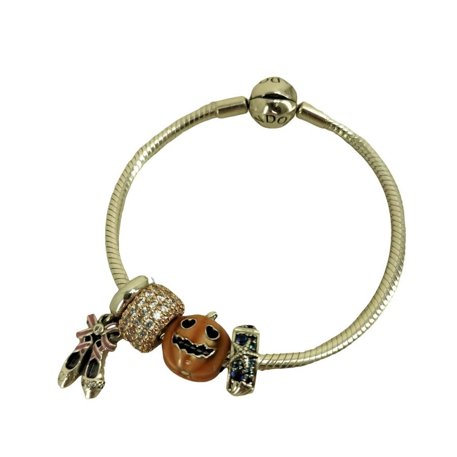 PANDORA（パンドラ） ALE MET S 925刻印 4連 チャームブレスレット