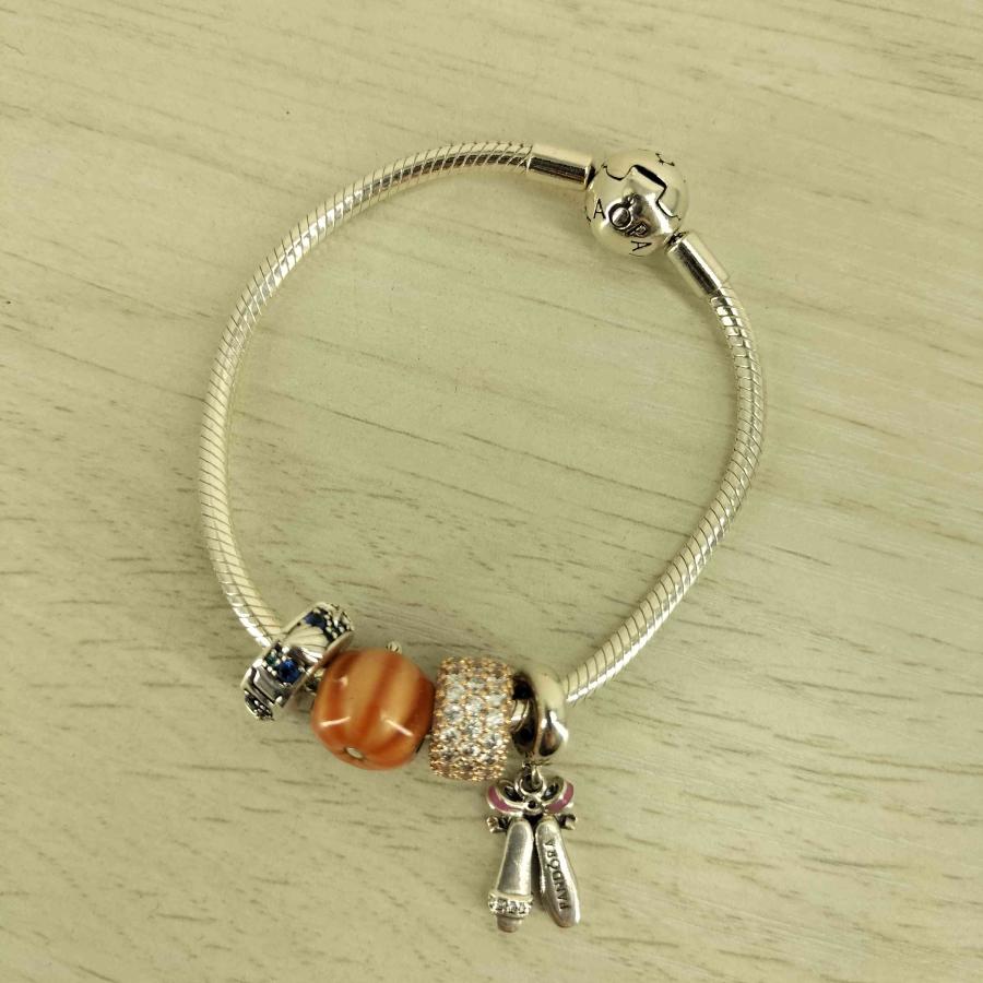 PANDORA（パンドラ） ALE MET S 925刻印 4連 チャームブレスレット