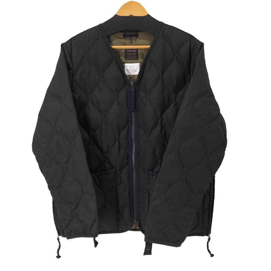 TAION（タイオン） ミリタリー Vネックジップ ダウンジャケット メンズ