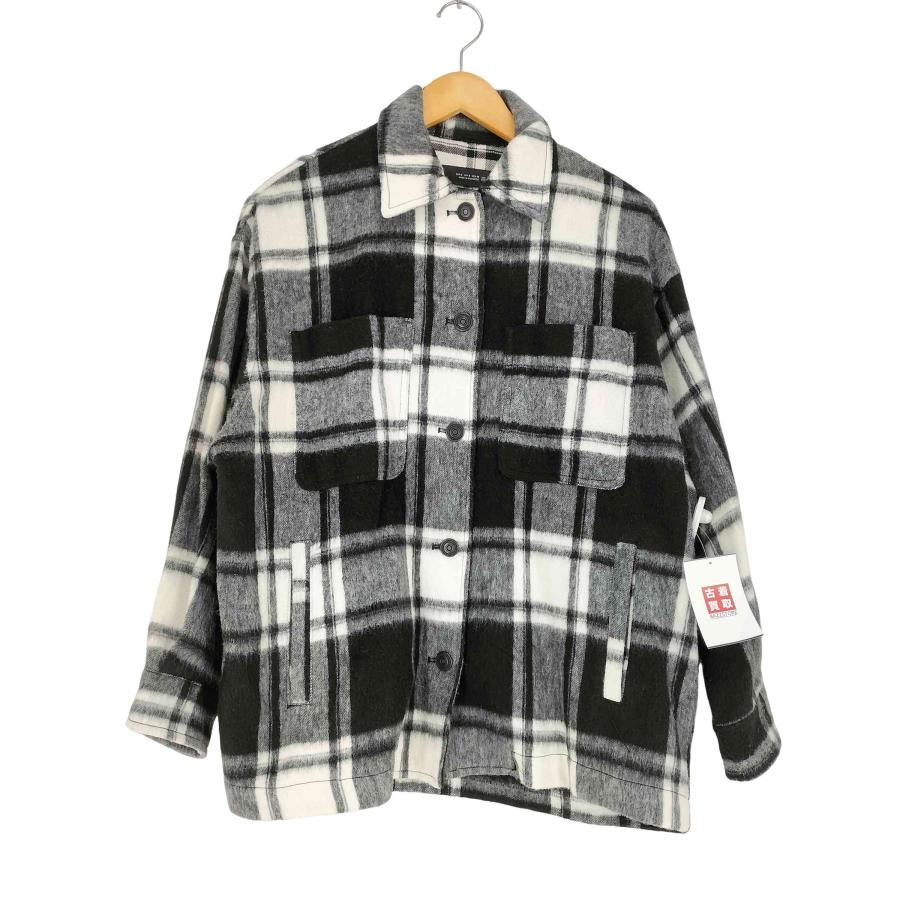 ZARA 白黒チェック ビジネスジャケット ZARA（ザラ） ITALIAN FABRIC チェックシャツジャケット メンズ import