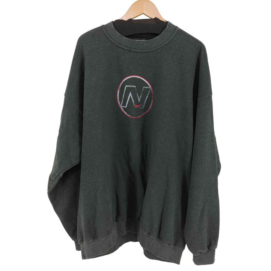 NIKE(ナイキ) USA製  BIGSIZE PRINT＆SWOOSHEMBROIDERY SWEAT メンズ  XXL【中古】【ブランド古着バズストア】 NIKE（ナイキ） USA製 BIGSIZE PRINT＆SWOOSHEMBROIDERY SWEAT 中古