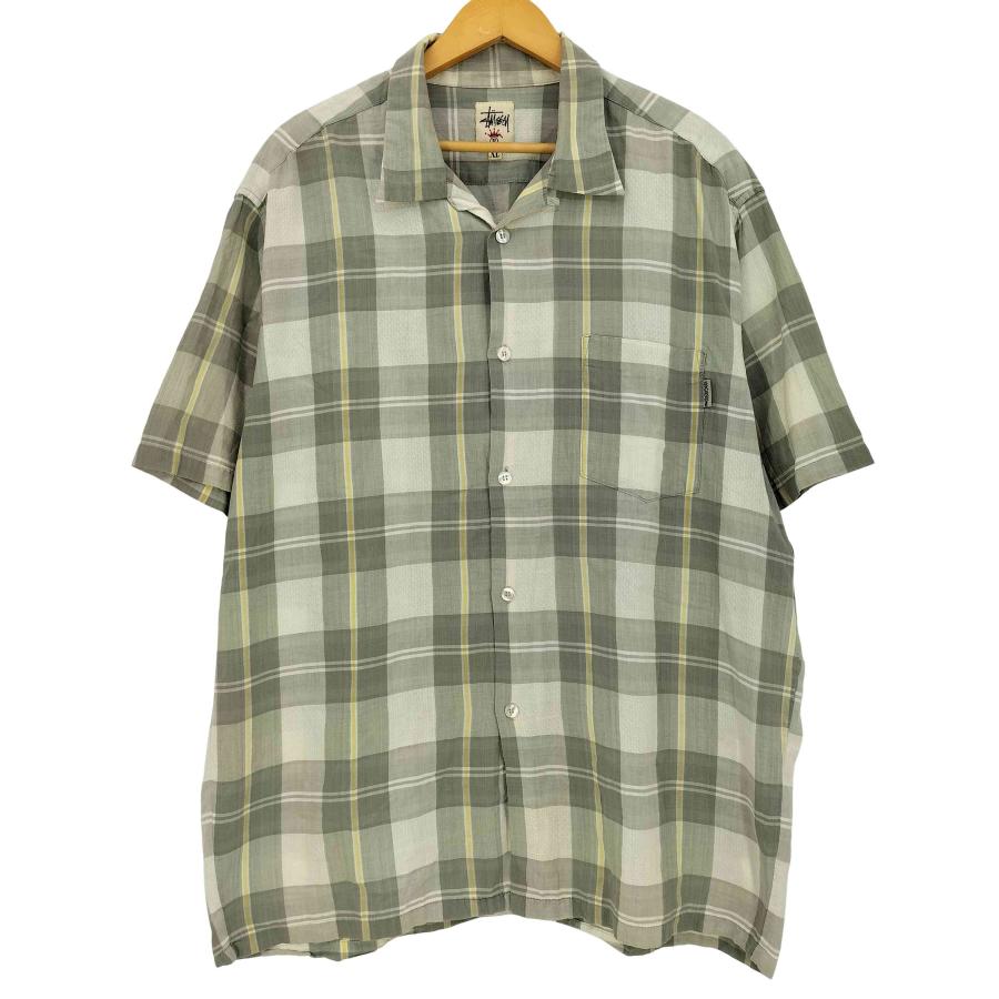 Stussy(ステューシー) 白タグ チェック オープンカラーシャツ メンズ import：XL 【中古】【ブランド古着バズストア】 STUSSY（ステューシー） 白タグ チェック オープンカラーシャツ メンズ